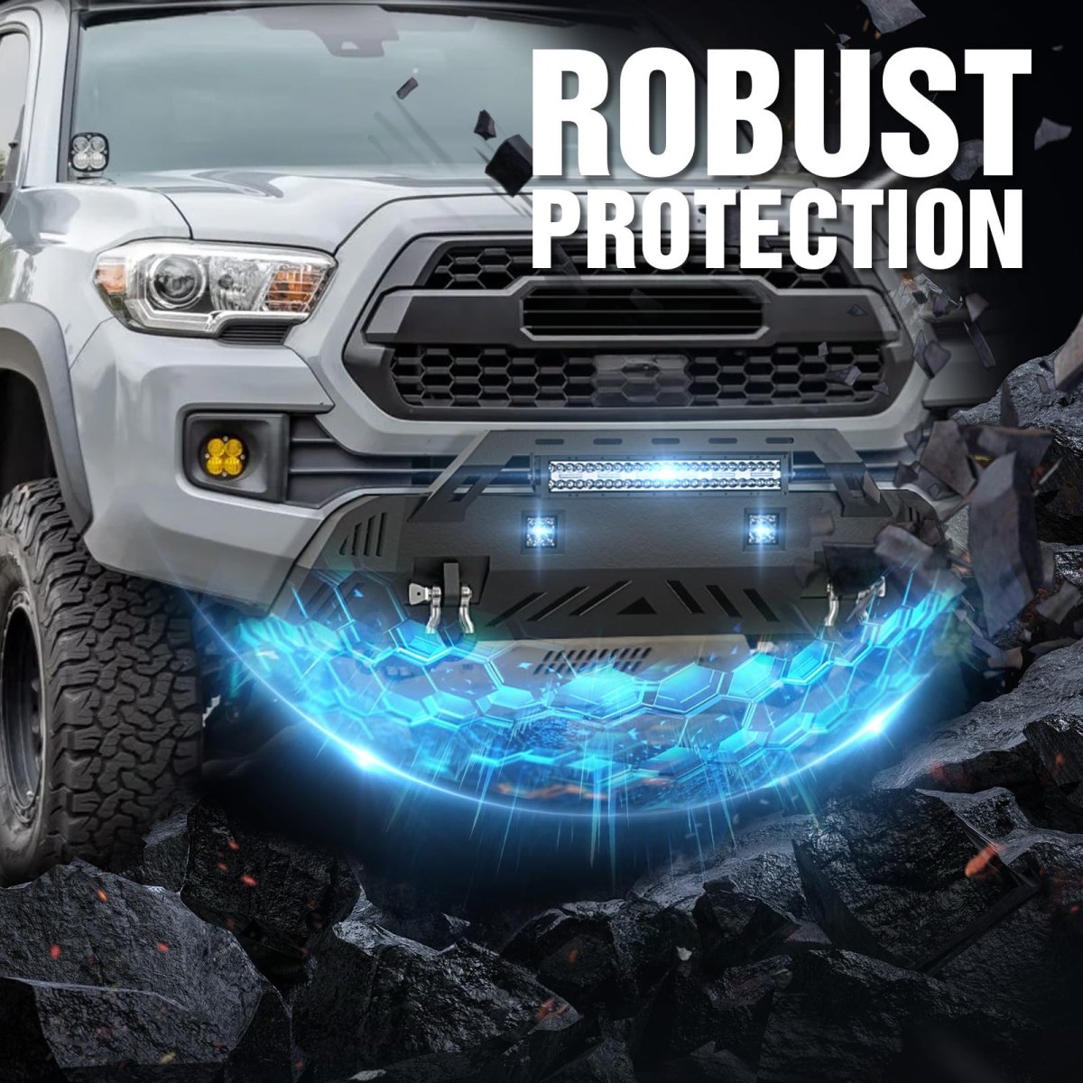 for Tacoma 3rd Gen Stubby Front Bumper Compatible with 2016-2023 Toyota Tacoma | Yzona