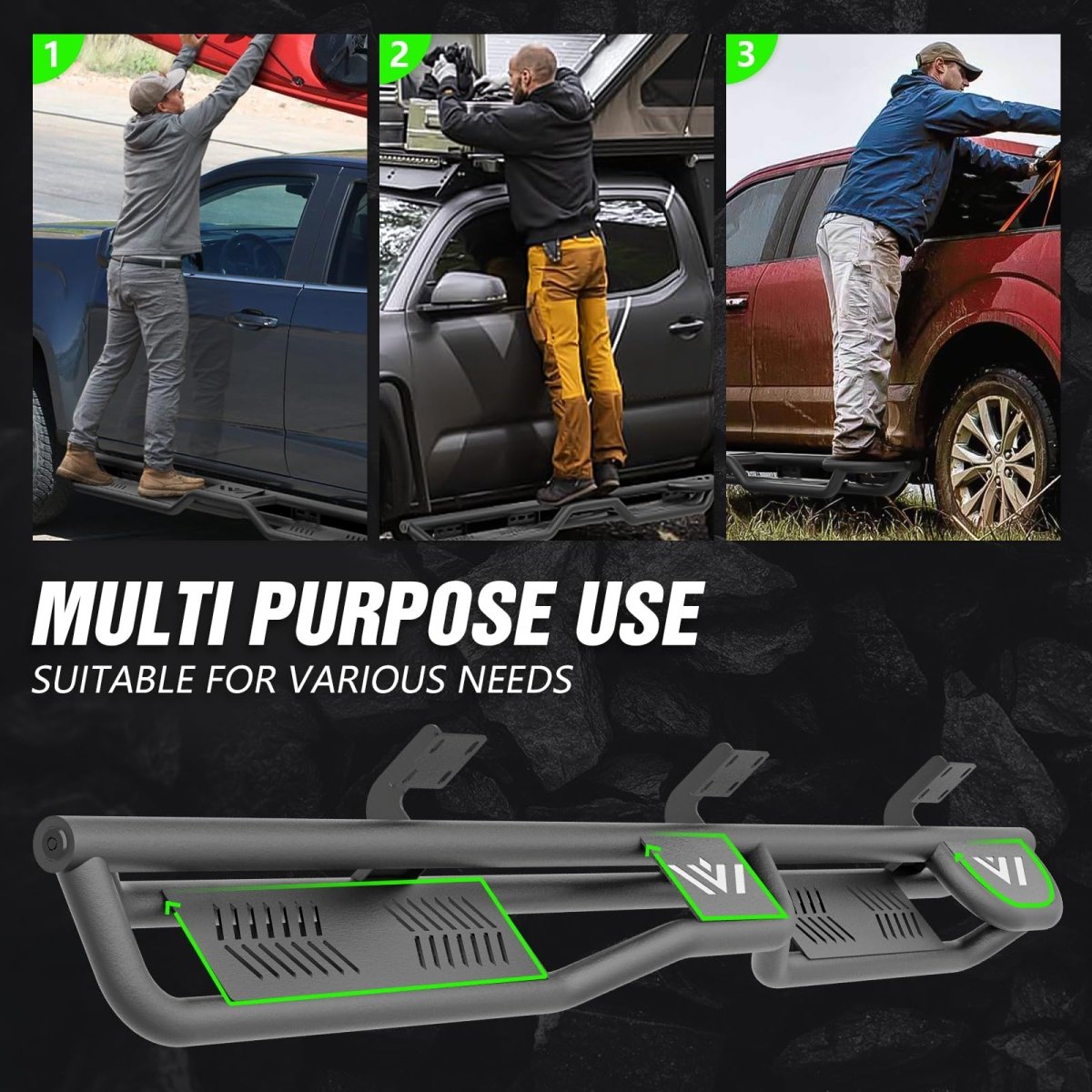 Running Boards for F250 Compatible with 1999-2016 Ford F250 F350 Super Cab Side Steps - Yzona