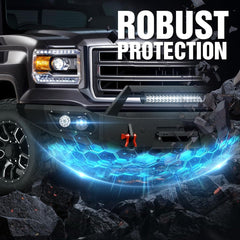 Pickup Truck Best Aftermarket Bumpers for 2014 2015 GMC Sierra 1500 Off-Road Bumper Equipped with 5 x LED Lights | Yzona