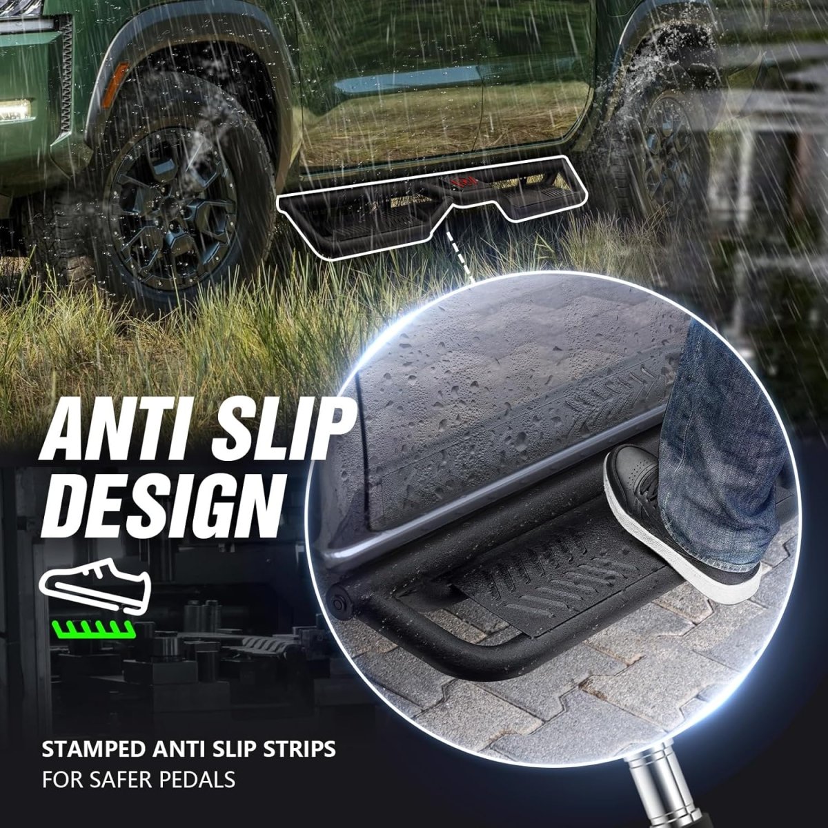 Step Running Boards for Trucks 2005-2025 Nissan Frontier Crew Cab 4 Full Size Doors | Yzona