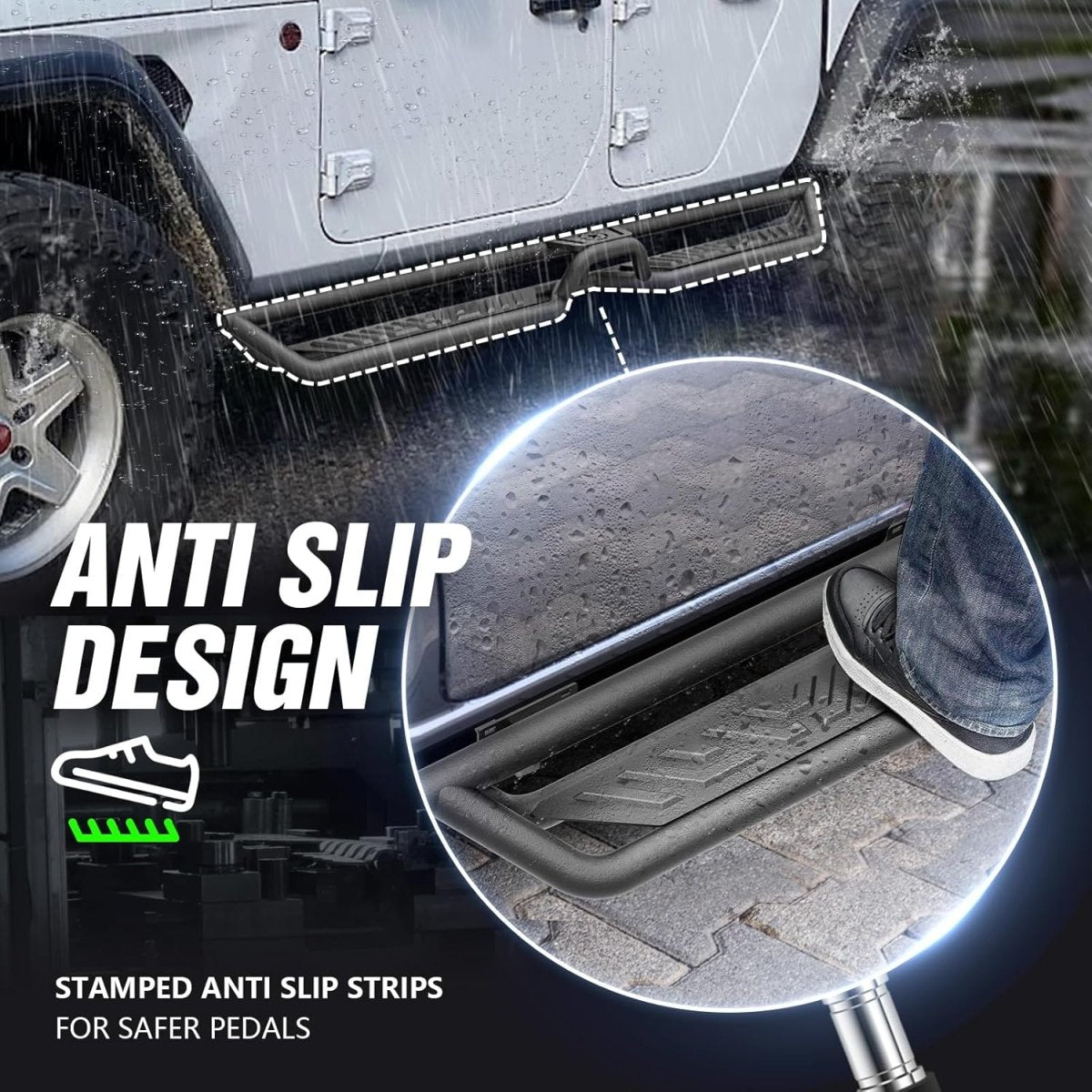 Yzona Running Boards for 2020-2025 Jeep Gladiator JT