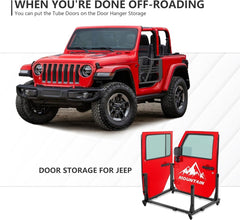 Half Doors Tubular Doors Compatible with 2018-2024 Jeep Wrangler JL JLU & 2020-2024 Gladiator JT 2-Doors