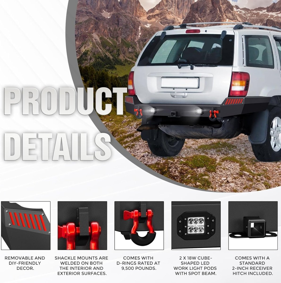for Jeep WJ Bumpers Compatible with 1999-2004 Jeep 2nd Gen Grand Cherokee WJ | Yzona