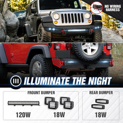 for Full Width Best Jeep Wrangler Bumpers Compatible with 2007-2018 Jeep Wrangler JK JKU Unlimited | Yzona