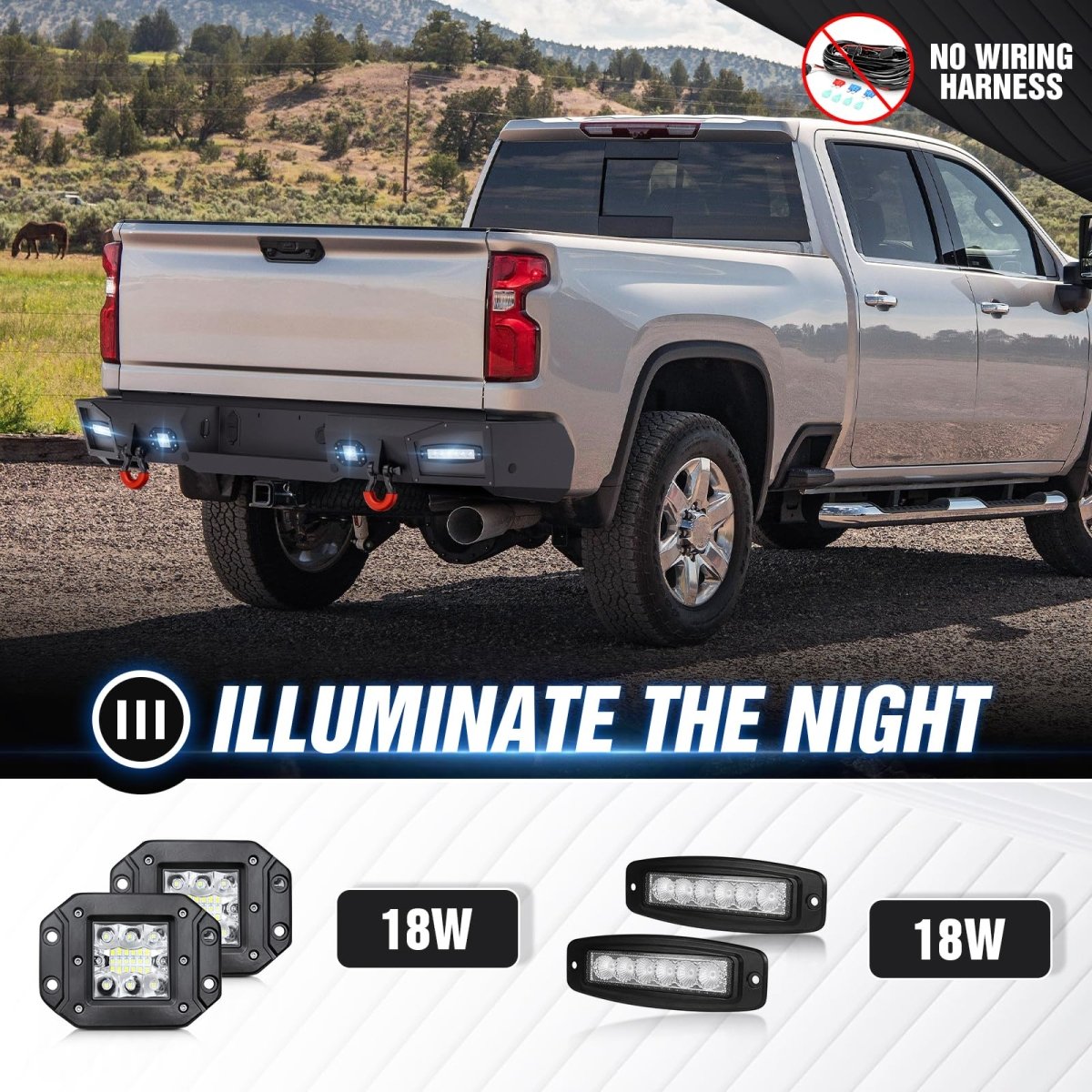 Rear Truck Bumpers Aftermarket Compatible with 2020-2023 Chevy Chevrolet Silverado & GMC Sierra 2500 3500 HD | Yzona