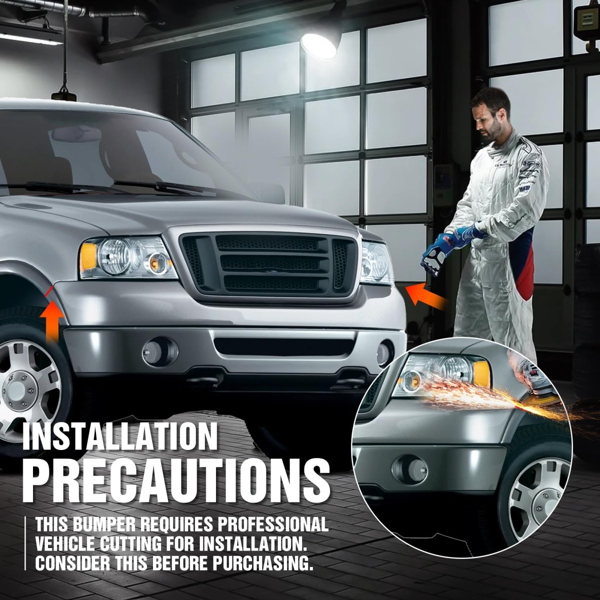 Replacement Front Bumpers for Trucks Compatible with 2004-2008 Ford F150 - Yzona