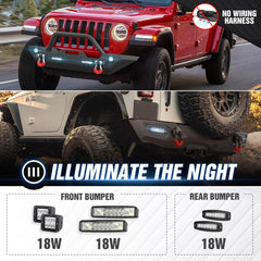Aftermarket Bumpers for Trucks Compatible with 2007-2018 Jeep Wrangler JK JKU - Yzona