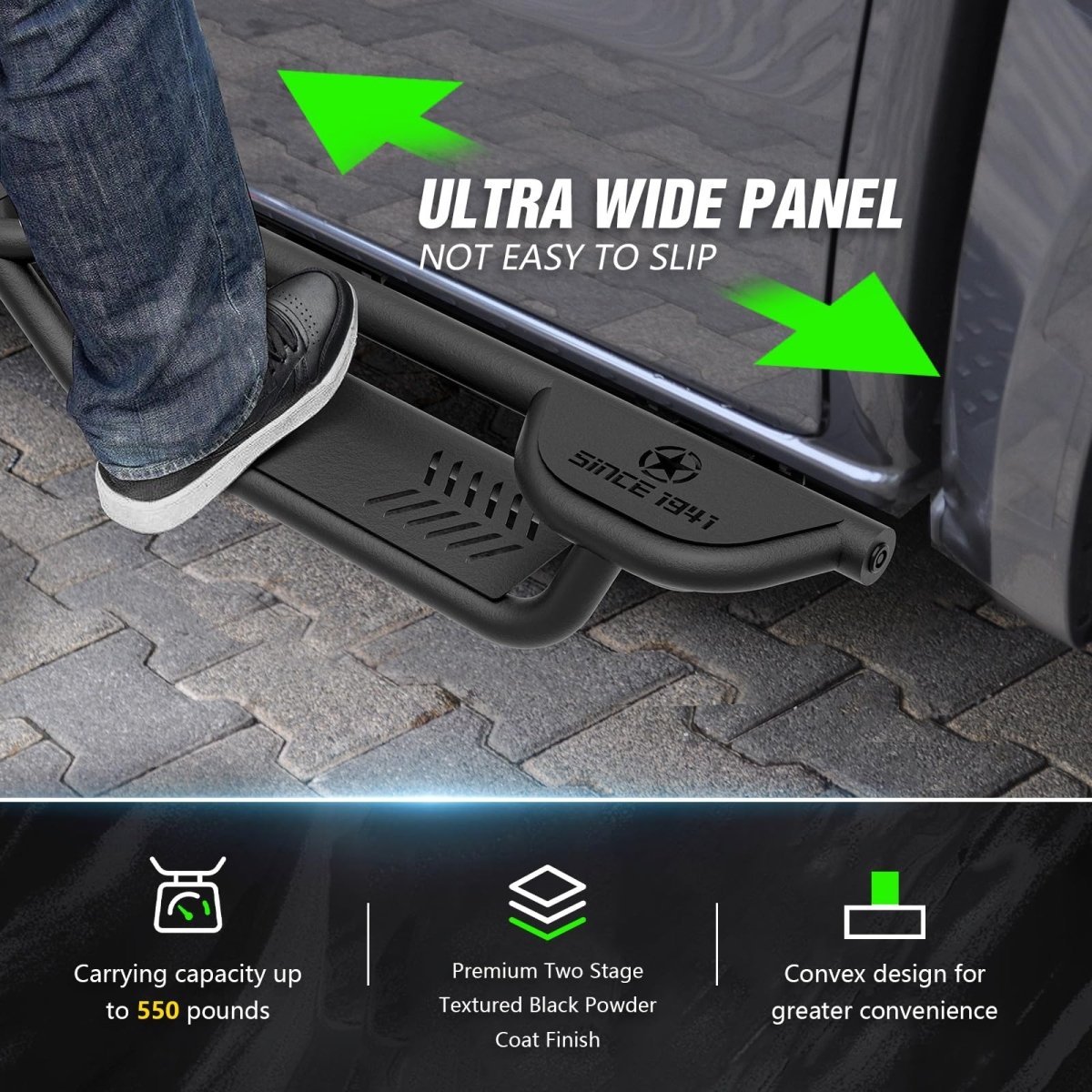 Side Step for Truck Compatible with 2020-2025 Jeep Gladiator JT 4 Door - Yzona