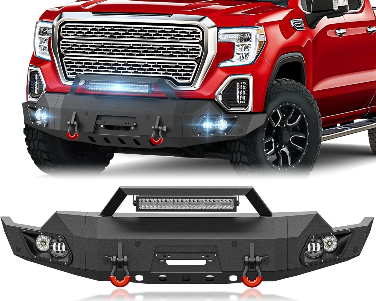 Heavy Duty Front Truck Bumpers for 2019-2021 GMC Sierra 1500 & 2022 GMC Sierra 1500 Limited with Winch Plate | Yzona