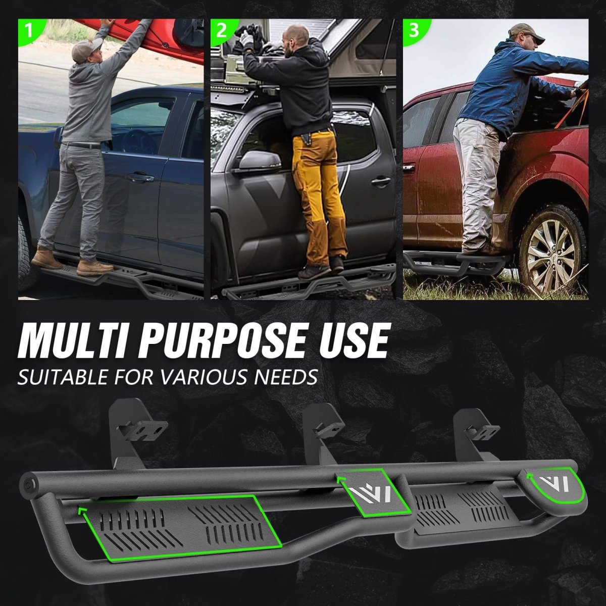 for 2013 F150 Running Boards Compatible with 2009-2014 Ford F150 F-150 SuperCrew Cab - Yzona