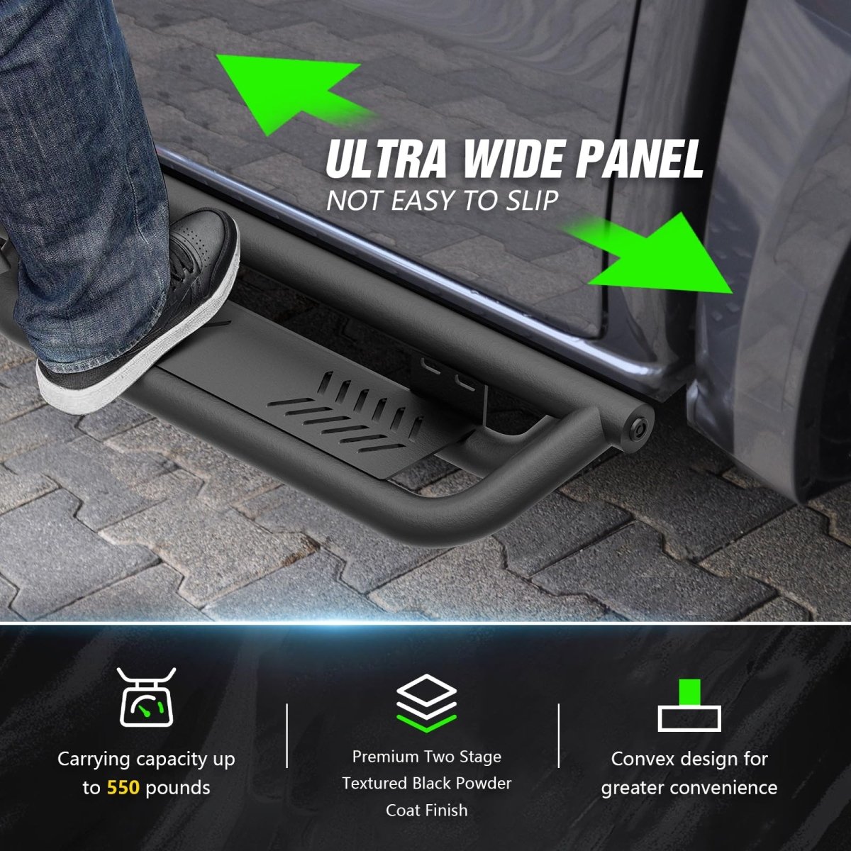 Pickup Truck Side Steps Compatible with 1999-2016 Ford F250 F350 Super Cab - Yzona