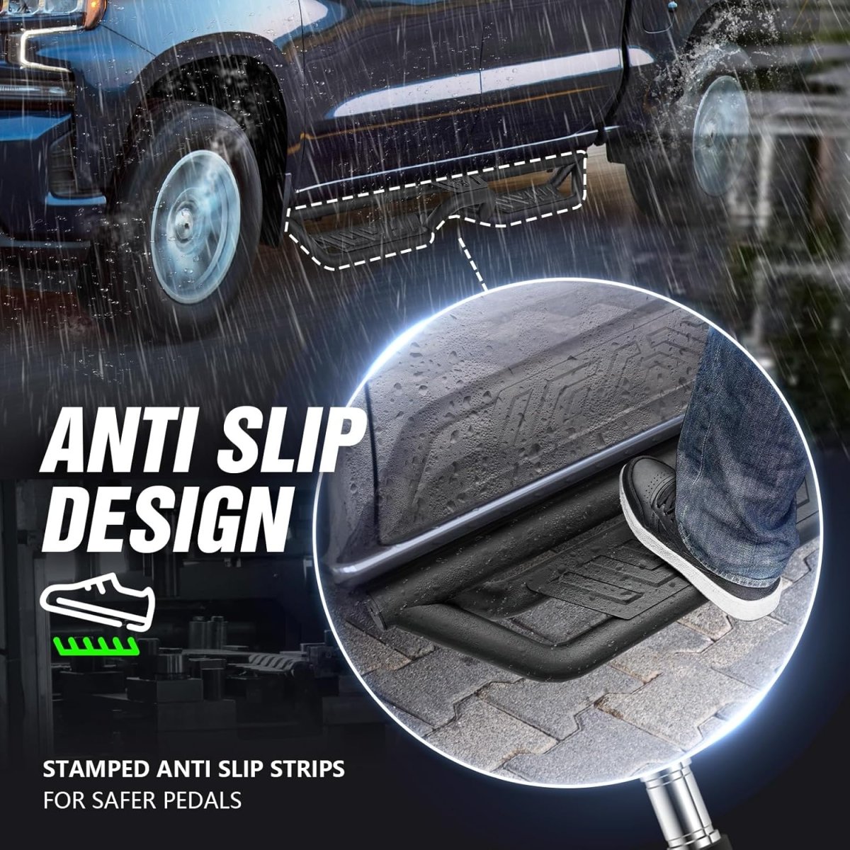 Side Steps for 19-25 Chevy Silverado & GMC Sierra 1500 | 20-25 Chevrolet Silverado & Sierra 2500 3500 HD | Yzona