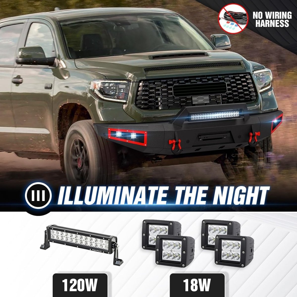 Front Bumpers for Cars Compatible with 2014-2021 Toyota Tundra with Winch Plate | Yzona