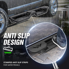 Two Raised Steps Quad Cab Nerf Bar Running Boards Compatible for 2002-2008 Dodge Ram 1500 | 2003-2009 Ram 2500 3500 | Yzona