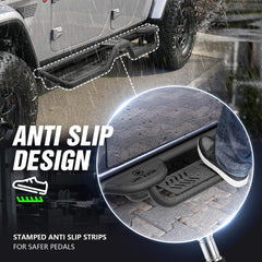 Frame Mounted Running Boards Compatible with 2020-2025 Jeep Gladiator JT 4 Door | Yzona