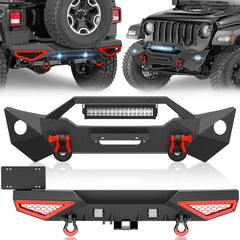 Aftermarket Front & Rear Bumper for 2018-2024 Jeep Wrangler JL JLU w/Sensor Holes | Yzona