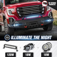 Heavy Duty Front Truck Bumpers for 2019-2021 GMC Sierra 1500 & 2022 GMC Sierra 1500 Limited with Winch Plate | Yzona