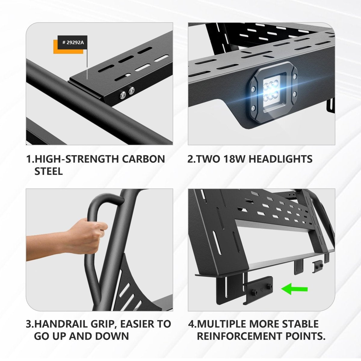 Overland Truck Roof Top Tent Bed Rack Compatible with 2005-2025 Tacoma & 2020-2025 Gladiator JT | Yzona