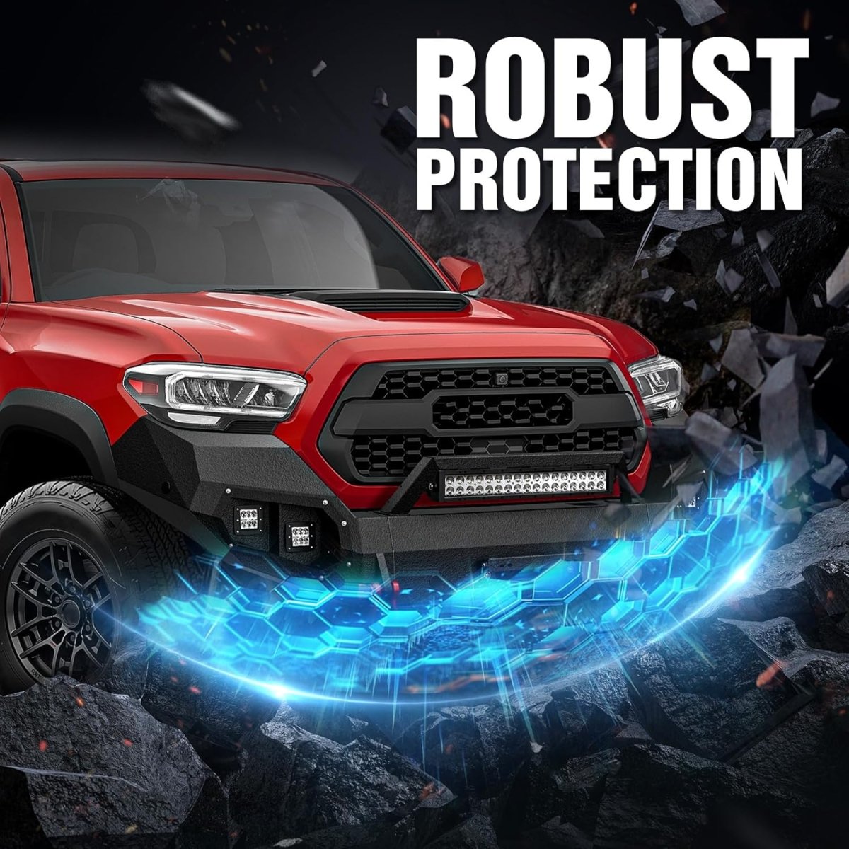 Aftermarket Front Bumpers for Toyota Tacoma Compatible with 2016-2023 Toyota Tacoma w/Skid Plate | Yzona