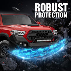 for Toyota Off Road Bumpers Compatible with 2016-2023 Toyota Tacoma 3rd Gen with Winch Plate | Yzona