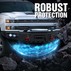 Winch Bumpers for Trucks 15-19 Chevy Silverado 2500 3500 HD Off-Road Bumper Equipped with Winch Plate | Yzona