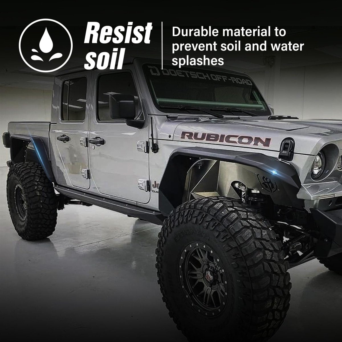 Truck Wheel Fender Flares Compatible with 2020-2024 Jeep Gladiator JT | Yzona