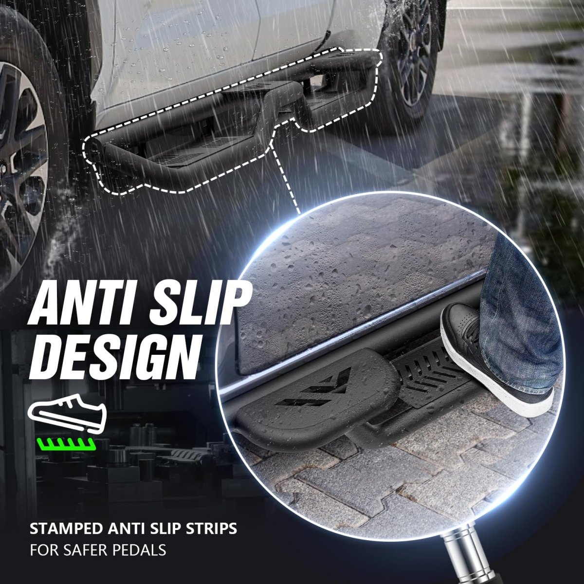 for 2025 Toyota Tundra Running Boards Compatible with 2022-2025 Toyota Tundra Double Cab - Yzona