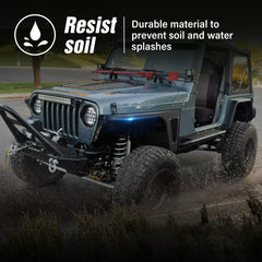 Wheel Well Front Fender Flares Compatible with 1997-2006 Jeep Wrangler TJ & 2004-2006 Jeep Wrangler LJ | Yzona