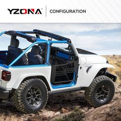 Half Doors Tubular Doors Compatible with 2018-2024 Jeep Wrangler JL JLU & 2020-2024 Gladiator JT 2-Doors