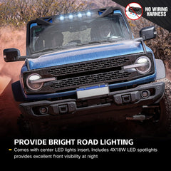 Yzona Madmax Windshield Frame Cover with 4 x LED Lights Compatible with 2021-2025 Ford Bronco