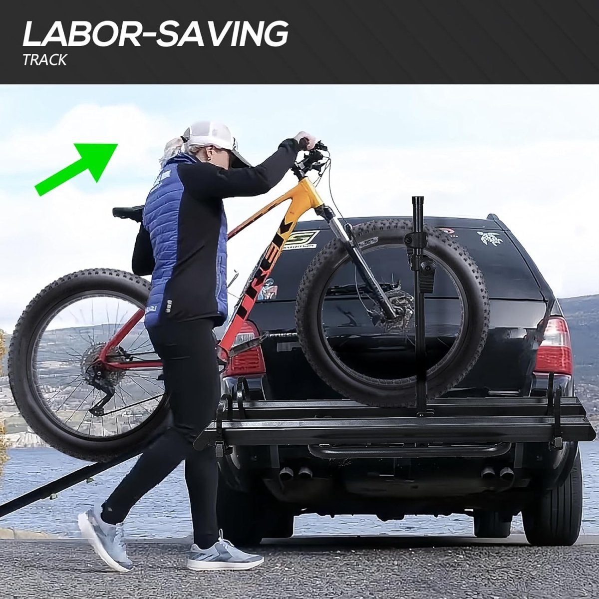 2pcs Bike Holder for Car with Ramp | 200 LBS Capacity Electric Bicycles Racks Platform for Standard | Yzona