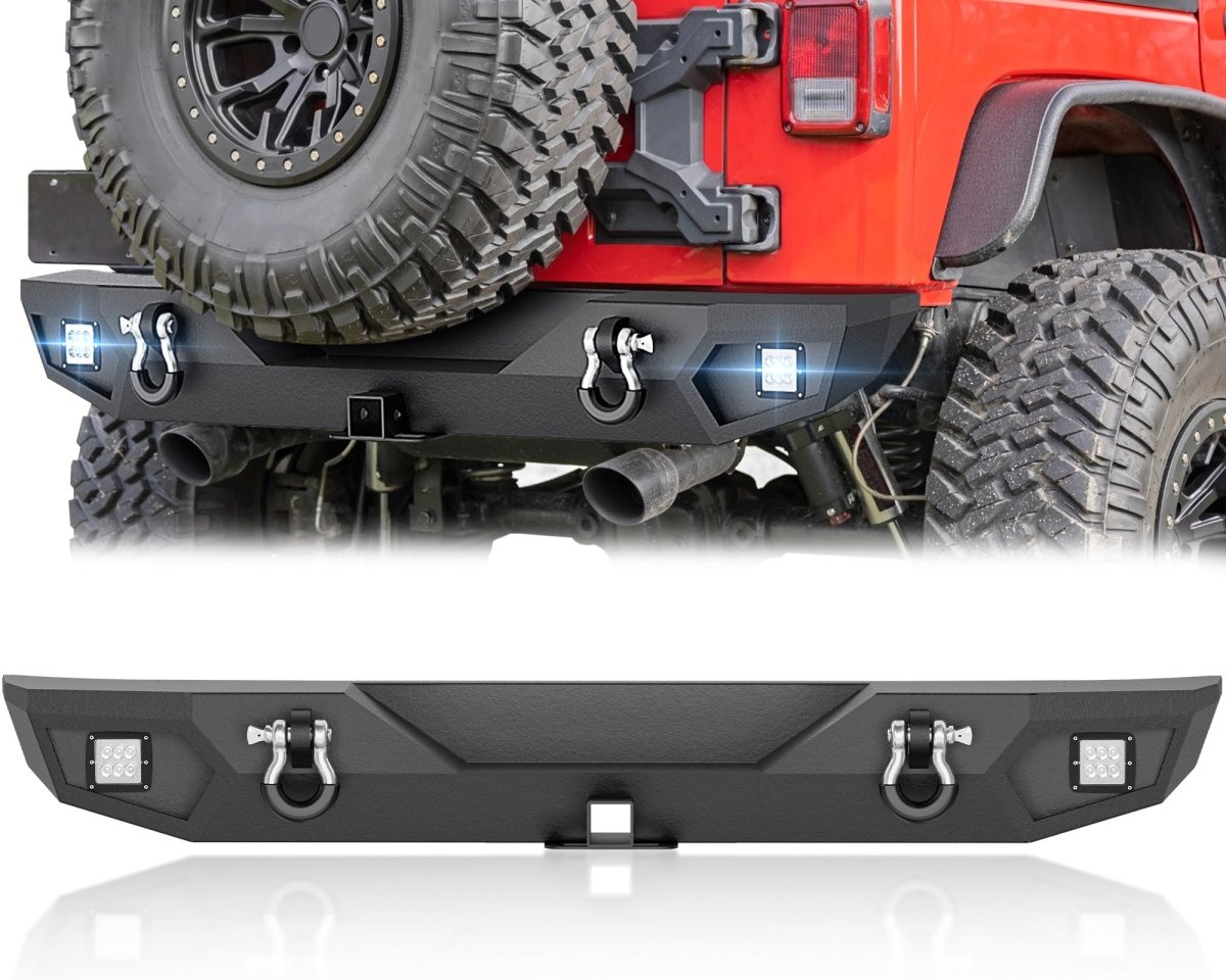 Replacement Truck Bumpers Compatible with 2007-2018 Jeep Wrangler JK JKU Unlimited 2/4 Doors - Yzona