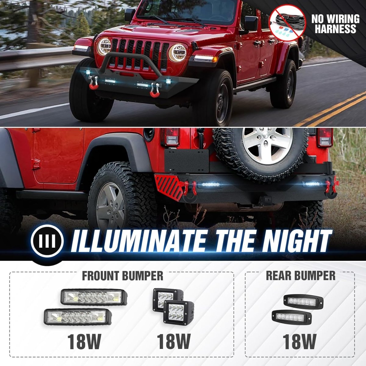 Front & Rear Bumper for JK Jeeps Carrier 2007-2018