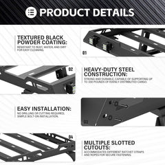 Apex Deluxe Steel Roof Cargo Basket with Lights & Wind Fairing for 2018-2025 Jeep Wrangler JL JLU Unlimited | Yzona