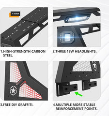 Pickup Universal Adjustable Truck Chase Rack Roll Bar with LED Light | Yzona