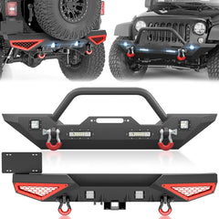 Yzona Heavy Truck Bumpers Compatible with 2007-2018 Jeep Wrangler JK JKU Equipped