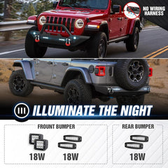 for Front Rear Jeep Wrangler JL Bumpers Compatible with 2018-2024 Jeep Wrangler JL JLU | Yzona
