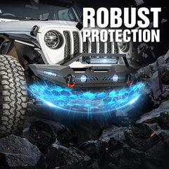 4x4 Winch Bumpers Compatible with 2018-2025 Jeep Wrangler JL JLU | Yzona