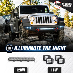 Full Width Front Bumpers Compatible with 2007-2024 Jeep Wrangler JK JL JKU JLU Unlimited Rock Crawler | Yzona