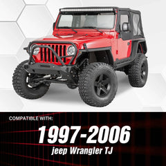 Wheel Well Front Fender Flares Compatible with 1997-2006 Jeep Wrangler TJ & 2004-2006 Jeep Wrangler LJ | Yzona