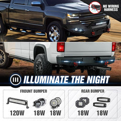 Heavy Duty Truck Front Bumpers for 2016-2018 Chevy Chevrolet Silverado 1500 Bumper with Winch Plate | Yzona