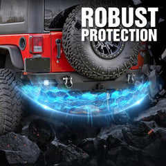 Replacement Truck Bumpers Compatible with 2007-2018 Jeep Wrangler JK JKU Unlimited 2/4 Doors - Yzona