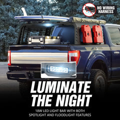 【YZONA】21.9" High Overland Bed Racks Compatible with F150 Full Size Bed (Included Bed Rails), LED Lights, 1000 LBS Load Capacity, Truck Rear Ladder Rack Back Cross Bars Truck Cargo Carrier