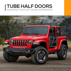 Half Doors Tubular Doors Compatible with 2018-2024 Jeep Wrangler JL JLU & 2020-2024 Gladiator JT 2-Doors