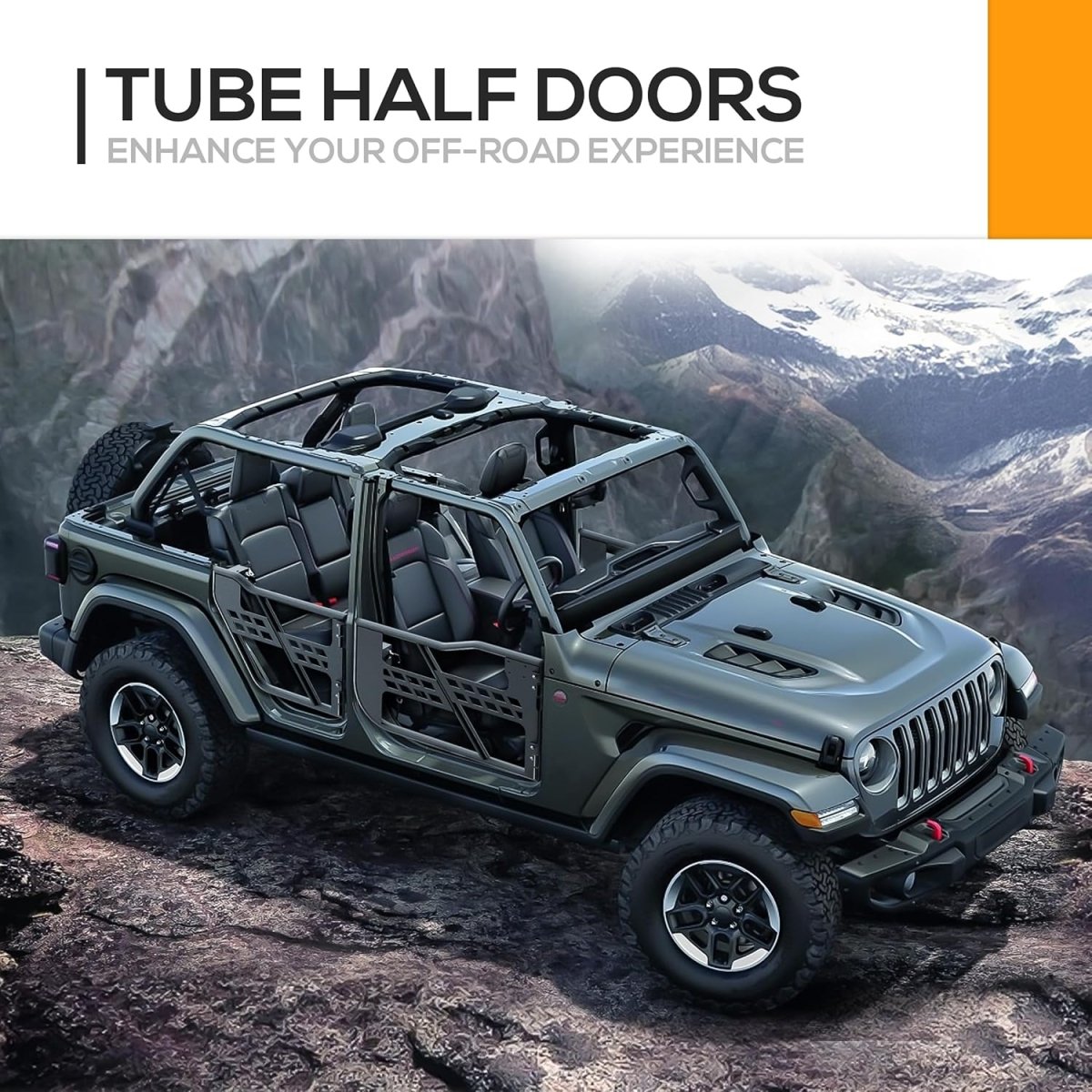Half Doors Compatible with 2018-2025 Jeep Wrangler JL JLU & Gladiator JT 4-Doors