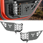 Yzona 2-Piece Heavy-Duty Car Organization Supplies - Carbon Steel Rear Door Storage Pockets Box with MOLLE Panels, Custom-Designed Snug OEM-Fit, Corrosion Resistance for 2018-2026 Jeep Wrangler JL JLU 4XE, 2020-2026 Gladiator JT JL/JT Series Daily Use