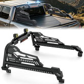 【Yzona】Heavy Duty Sport Roll Bar Pickup Truck Bed Chase Rack, Adjustable 54.7"-59.8" Bed Accessory with LED Brake Light Bar, Compatible with 2019-2026 Ranger, Gladiator, Colorado, Canyon, Frontier, Ridgeline (Lights Included), Led Lights, Carbon Steel, Be