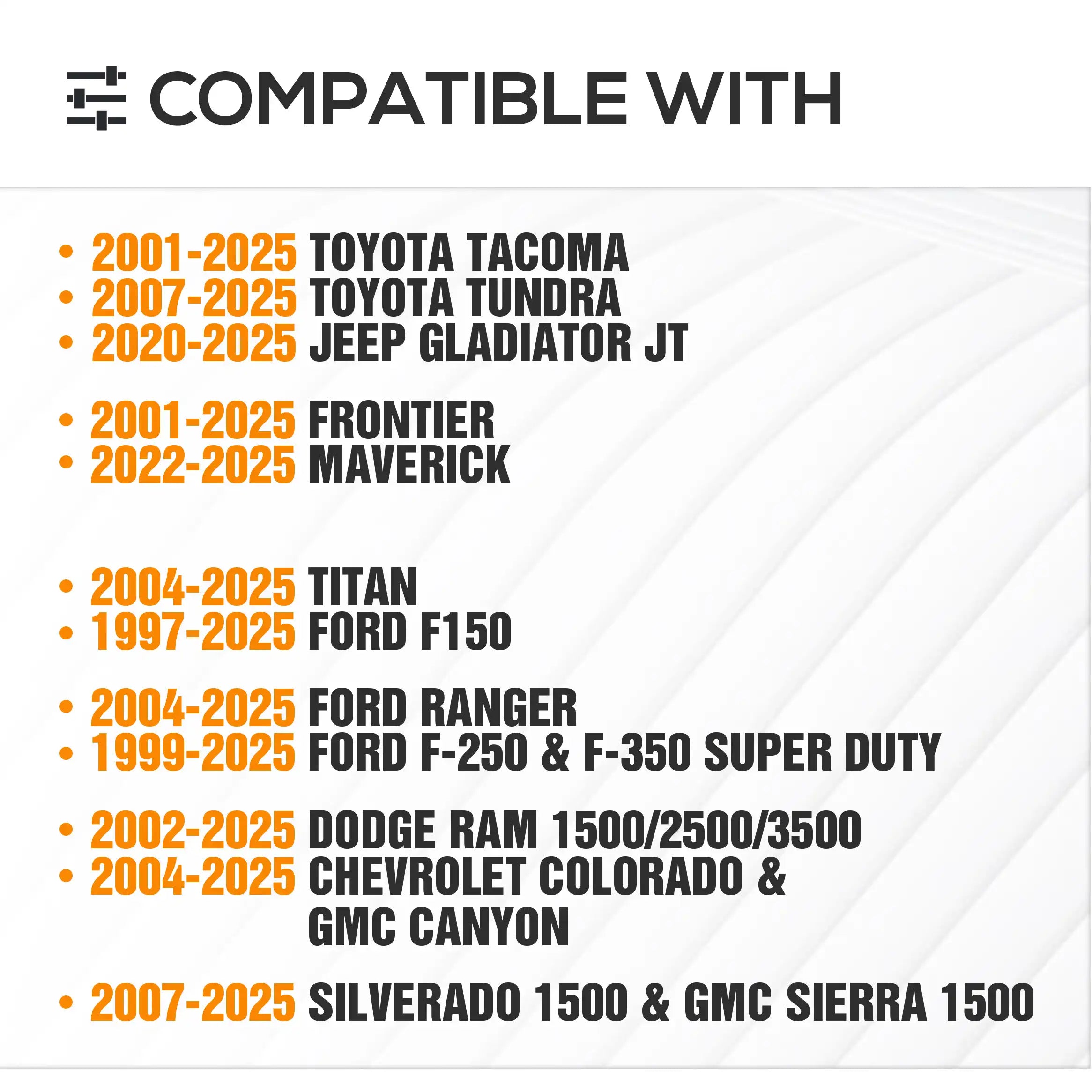 Yzona Adjustable Ladder Pickup Bed Rack System for 2004-2025 F150 F250 F350