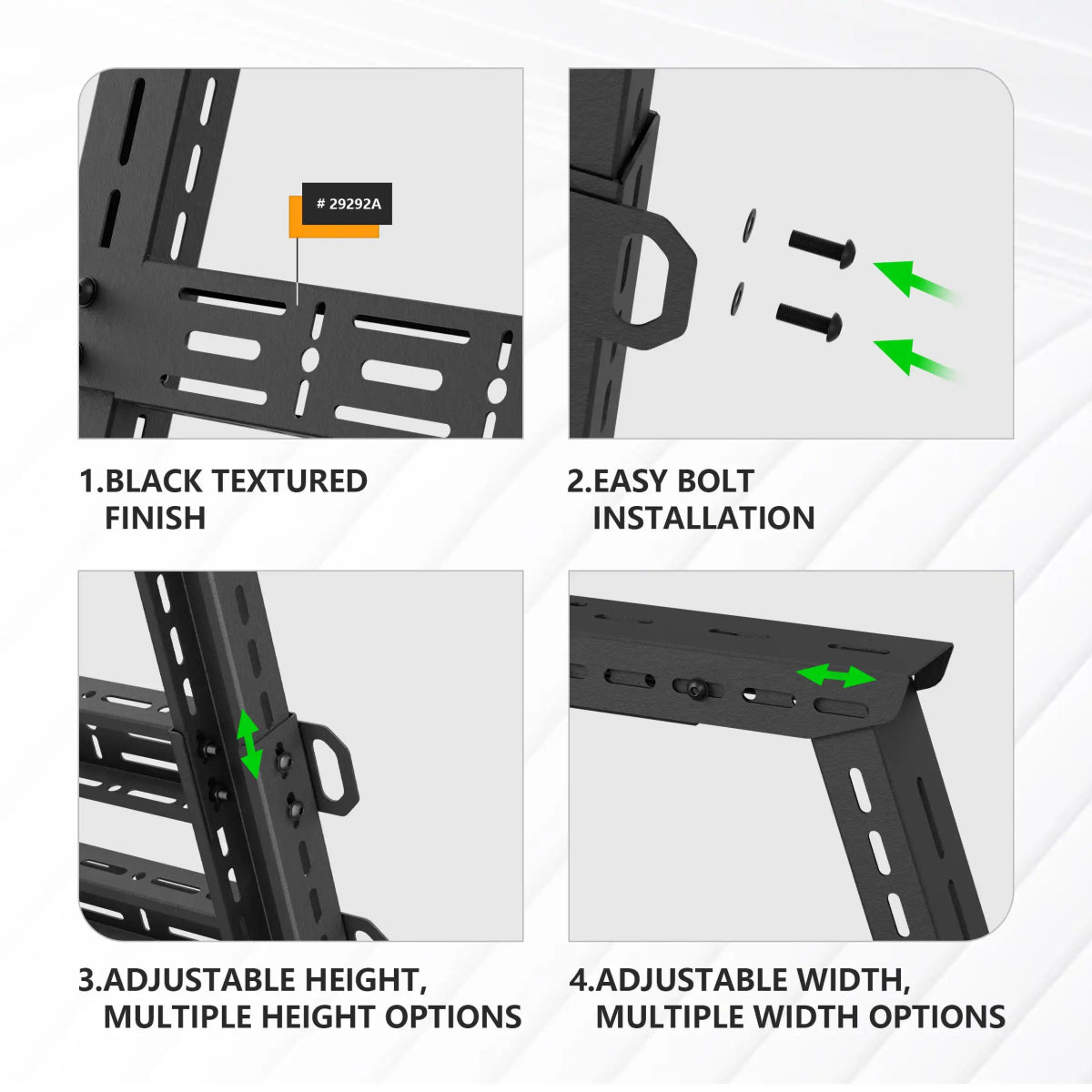 Adjustable 16.8-25" High Truck Bed Rack for Tent with 2 LED Lights | Yzona