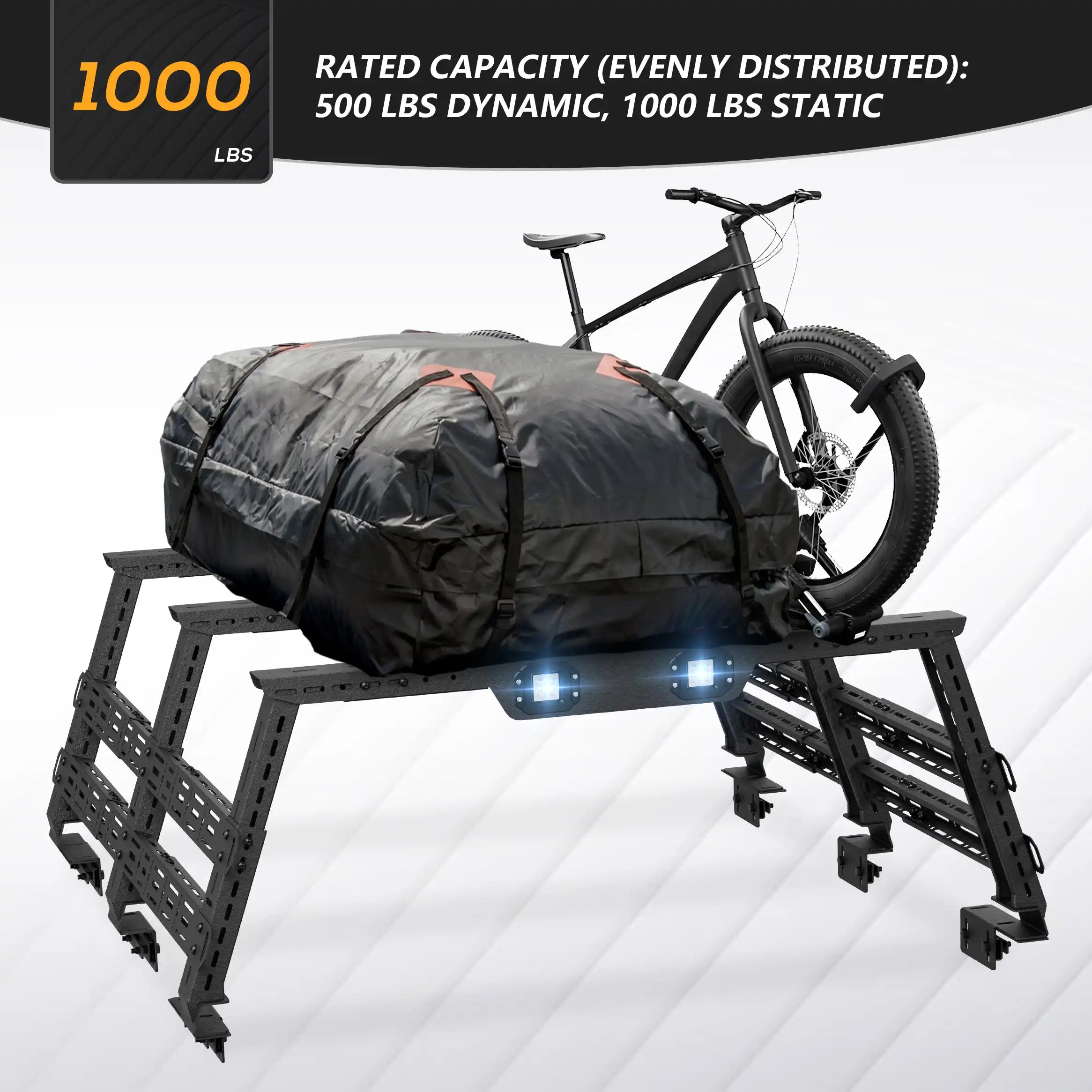 Yzona Adjustable Ladder Pickup Bed Rack System for 2004-2025 F150 F250 F350